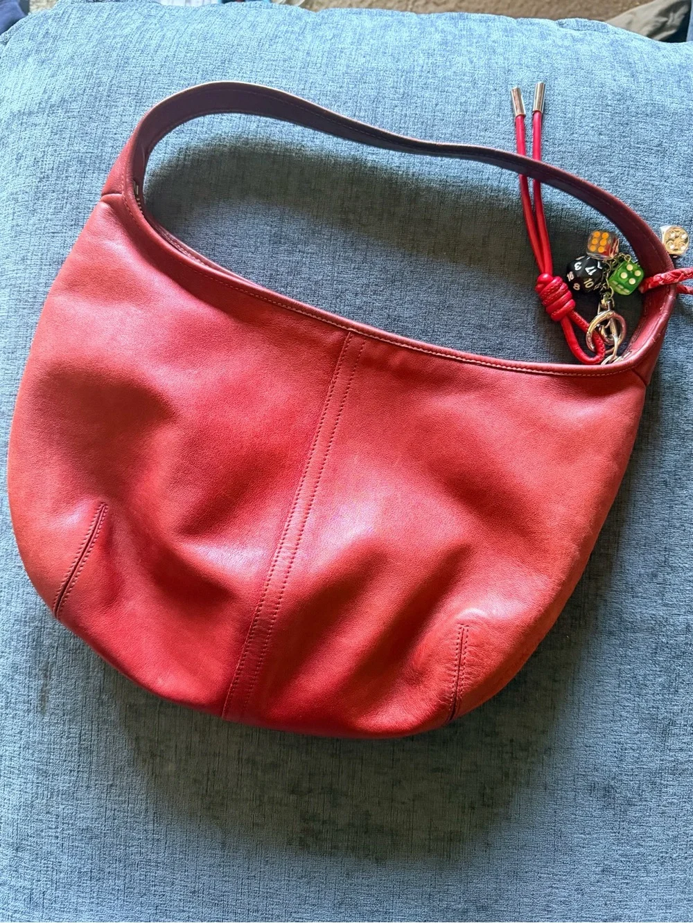 Vintage Coach 9249 Soho Slim Red Leather Hobo Bag